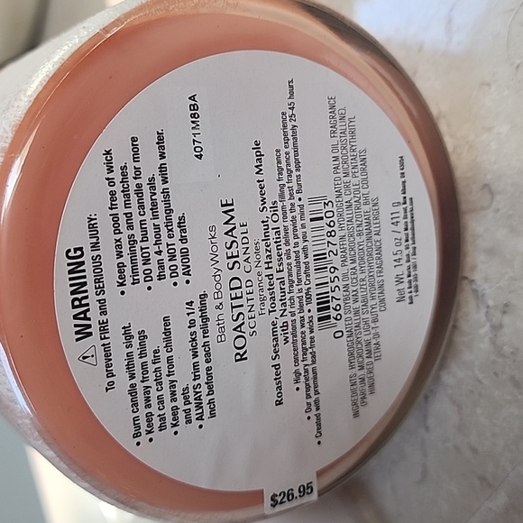 B&BW Roasted Sesame 3 wick candle - Picture 2 of 3